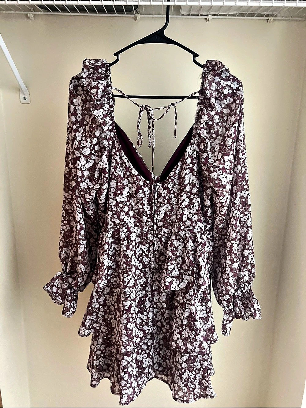 Altar'd State Floral Mini Dress in Purple & White Like New